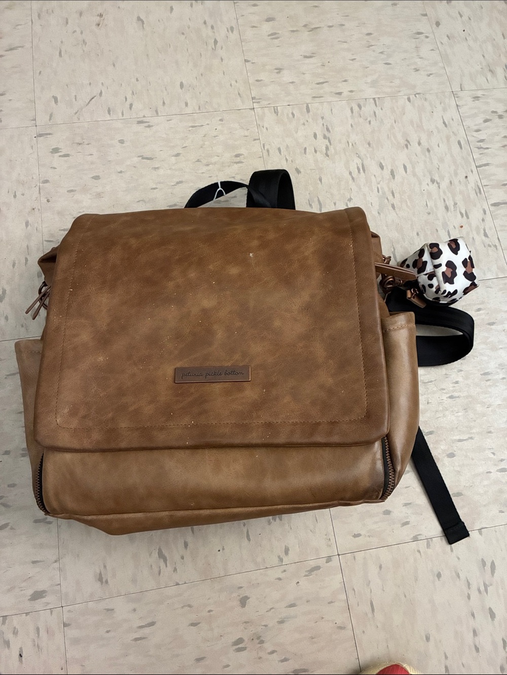 Petunia Pickle Bottom Brown Faux Leather Kids Backpack